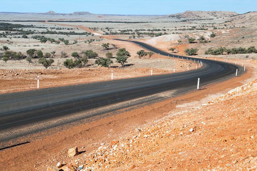 Sealed section of Planet Arrabury Road. I guess because of a rare elevation of the ground.