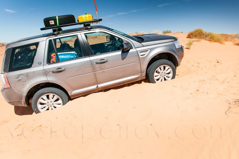 My first bogging in the sand. It is not fun.