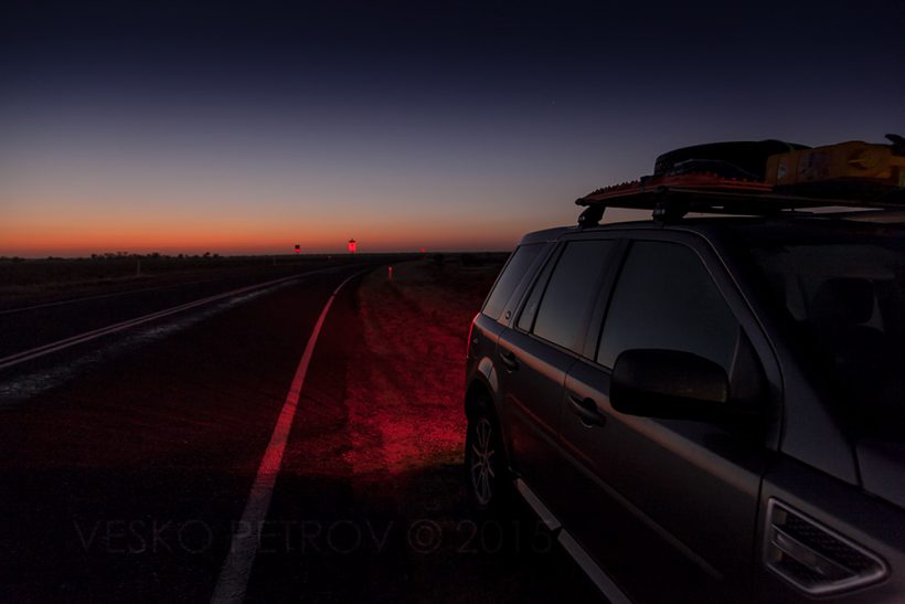 Out of Broken Hill the sun is about to come out.